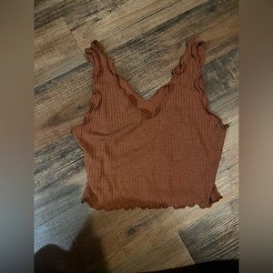 Large ruffle crop top